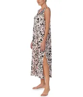 Donna Karan Jersey Knit Floral Sleeveless Scoop Neck Nightgown