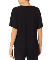 Donna Karan Micro Modal Short Sleeve V-Neck Coordinating Sleep Top