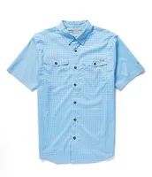 Drake Clothing Co. Frat Gingham Check Performance Stretch Short Sleeve Woven Shirt