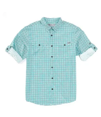 Drake Clothing Co. Performance Stretch Frat Tattersall Check Long Sleeve Woven Shirt