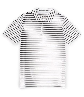 Drake Clothing Co. Striped Short Sleeve Performance Stretch Polo Shirt