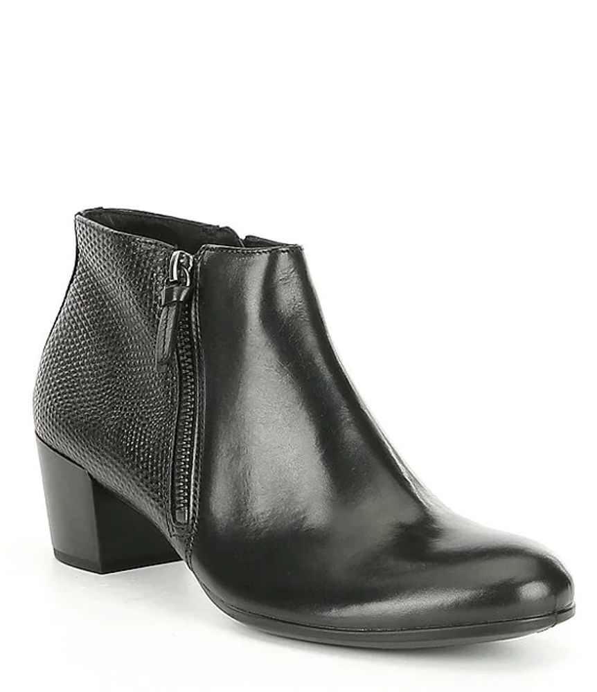 Shape M Leather Block Heel Booties | Mall