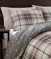 Eddie Bauer Alder Charcoal Plaid Duvet Cover Mini Set