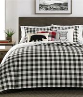 Eddie Bauer Mountain Black Plaid Comforter Mini Set