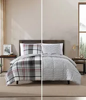 Eddie Bauer Normandy Plaid Micro Suede Reversible Comforter Mini Set