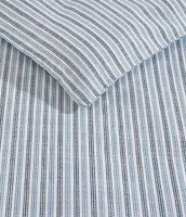 Eddie Bauer Ticking Striped Cotton Percale Duvet Cover Mini Set