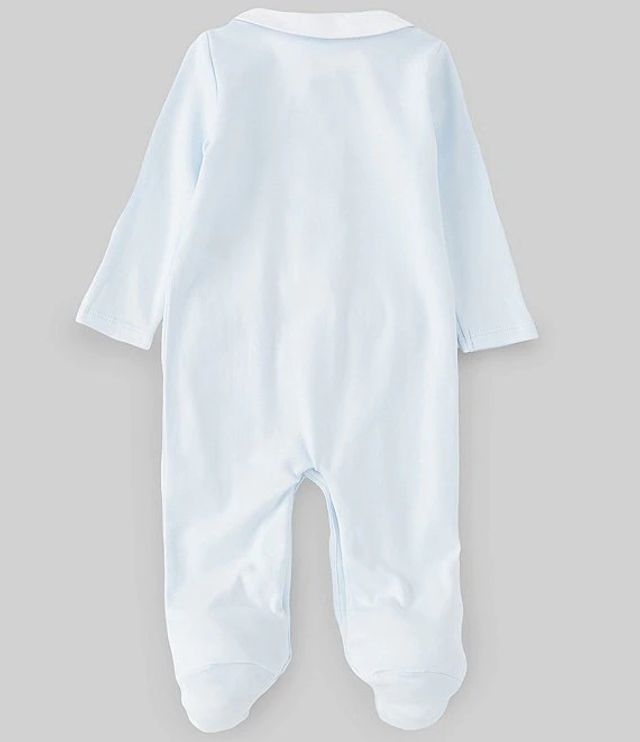 Edgehill Collection Baby Boys Preemie-6 Months Long-Sleeve Polo Stripe  Footed Coverall | Alexandria Mall