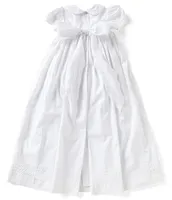 Edgehill Collection Baby Girls Newborn-12 Months Peter Pan Collar Christening Gown & Matching Bonnet