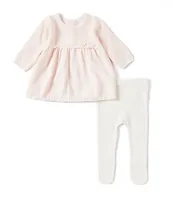 Edgehill Collection Baby Girls Newborn-12 Months Long Sleeve Rosette Sweater and Leggings Set