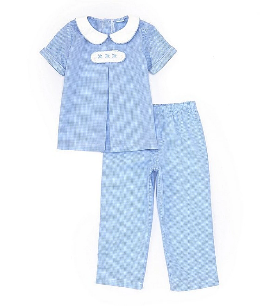 Edgehill Collection Little Boy 2T-7 Peter Pan Cap Sleeve Tab Pant Set