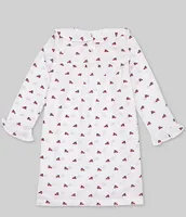 Edgehill Collection Little Girl 2T-6 Long Sleeve Car With Christmas Tree Pajama Gown