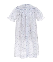 Edgehill Collection Little Girls 2T-6X Round Neck Short Sleeve Bishop Swiss Dot Dress