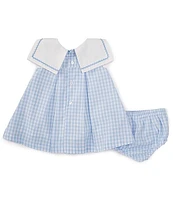 Edgehill Collection x The Broke Brooke Baby Girls 3-24 Months Annabelle Woven Gingham Sailor Dress