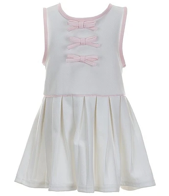 Edgehill Collection x The Broke Brooke Little Girls 2T-6X Mignonne Bow Detail Pleated Tennis Dress