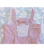 Edgehill Collection x The Broke Brooke Little Girls 2T-6X Emerson Woven Stripe Romper