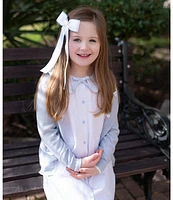 Edgehill Collection x The Broke Brooke Little Girls 2T-6X Lively Peter Pan Woven Pique Shift Dress