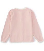 Edgehill Collection x The Broke Brooke Little Girls 2T-6X Grace Seed Stitch Sweater Cardigan