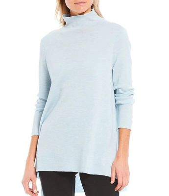 Petite Ultrafine Merino Mock Neck Hi-Low Sweater Tunic