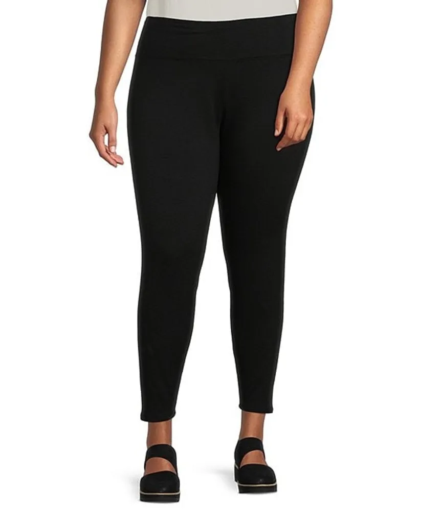 Eileen Fisher Plus Tencel™ Organic Cotton Knit Jersey High Waisted Ankle  Leggings