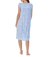 Eileen West Floral Jersey Knit Sweetheart Neck Waltz Nightgown