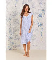 Eileen West Floral Jersey Knit Sweetheart Neck Waltz Nightgown