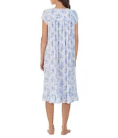 Eileen West Knit Floral Print Sweetheart Neck Cap Sleeve Waltz Nightgown