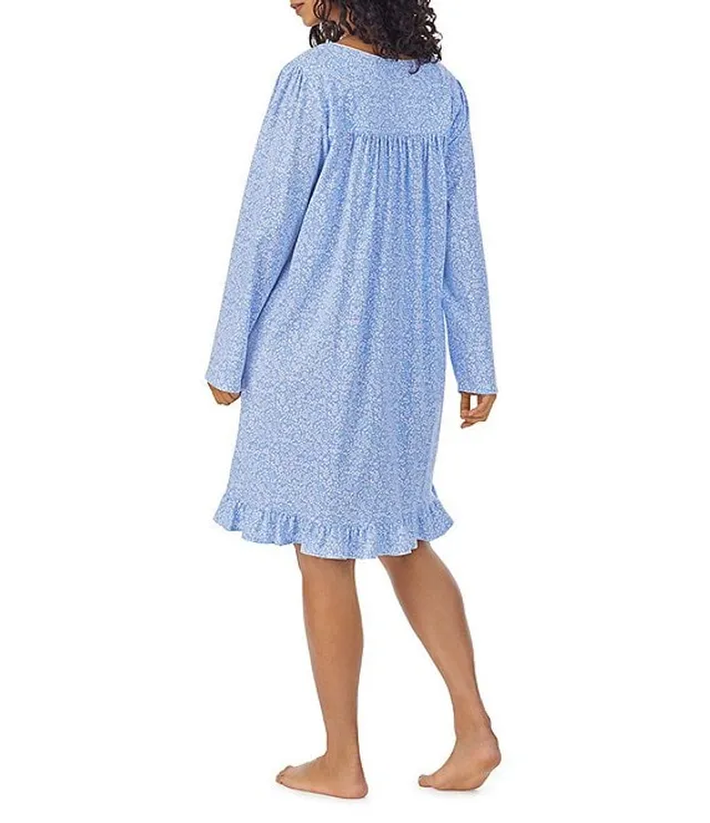 Eileen West Plus Cotton Jersey Sweetheart Neck Long Sleeve Short Nightgown