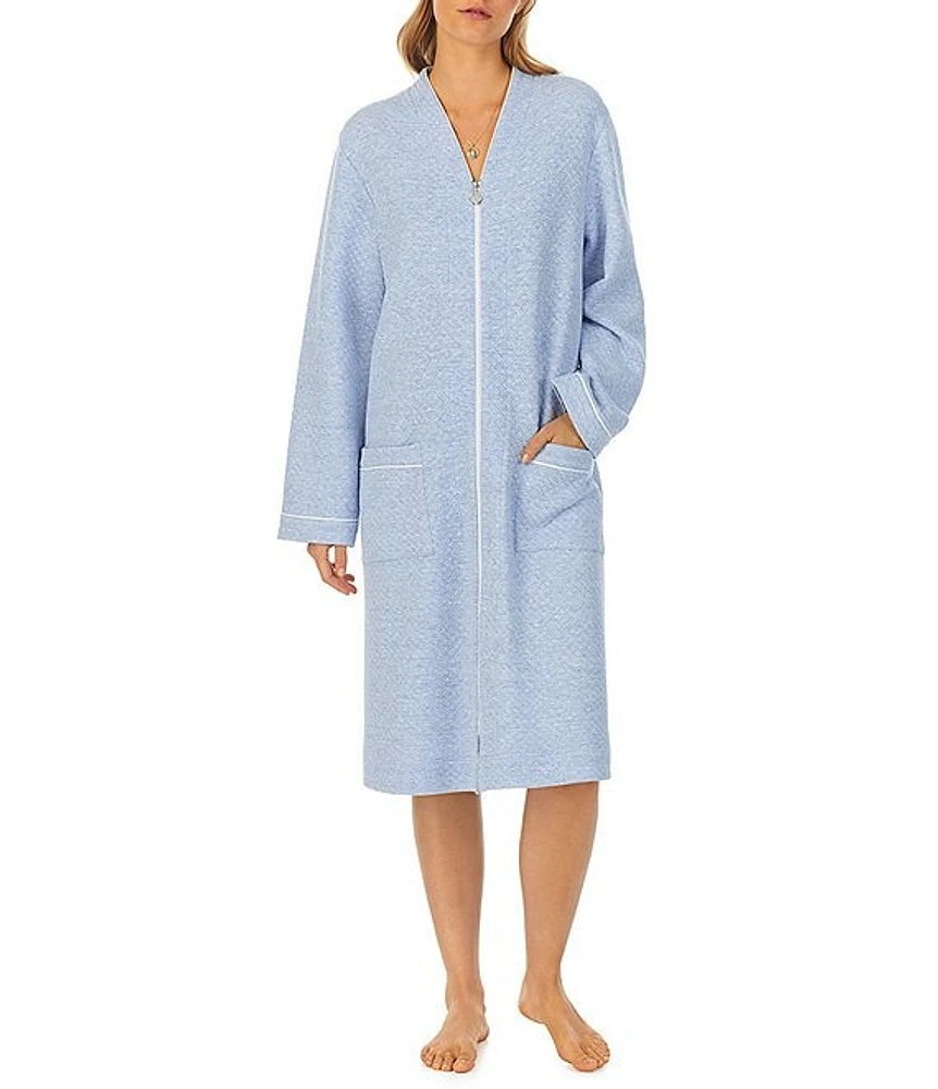 Eileen West Waltz Diamond Quilted Long Sleeve Zip-Front Robe