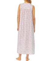 Eileen West Woven Cotton Lawn Rose Floral Sleeveless Sweetheart Neck Ballet Nightgown