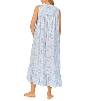 Eileen West Woven Sleeveless Sweetheart Neck Floral Print Ballet Nightgown