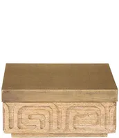 Elk Home Maze Carved Mango Wood & Brass Decorative Storage Box
