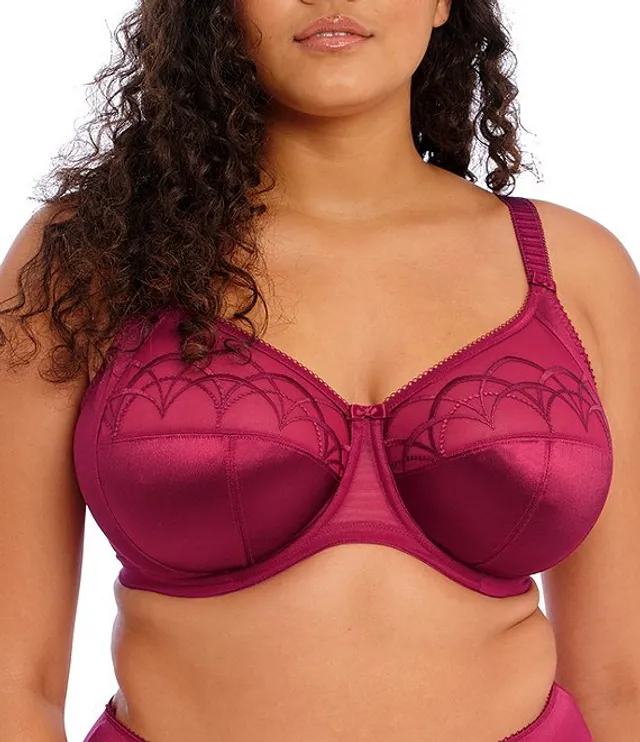 Elila Stretch Lace Full Coverage Underwire Bra in Red - Busted Bra