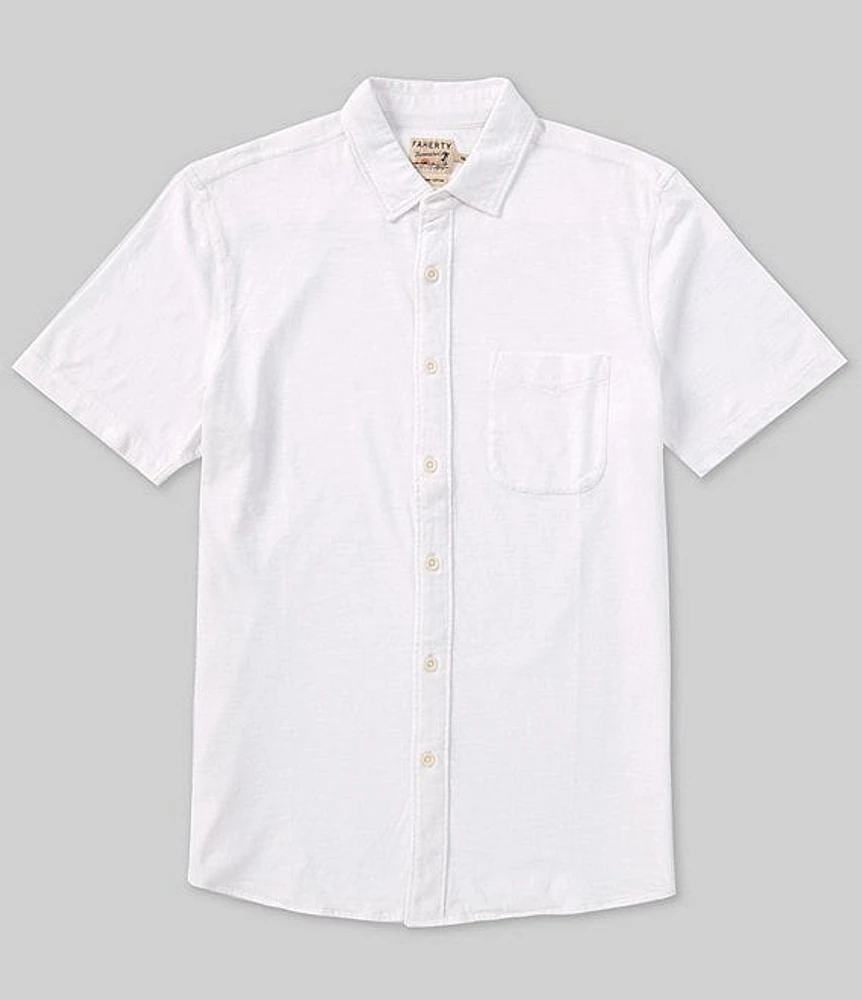 Faherty Knit Seasons Short Sleeve Woven Shirt