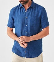 Faherty Palma Linen Short Sleeve Woven Shirt