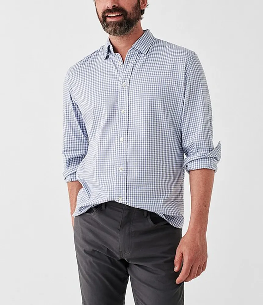 Faherty The Movement Gingham Performance Stretch Long Sleeve Woven Shirt