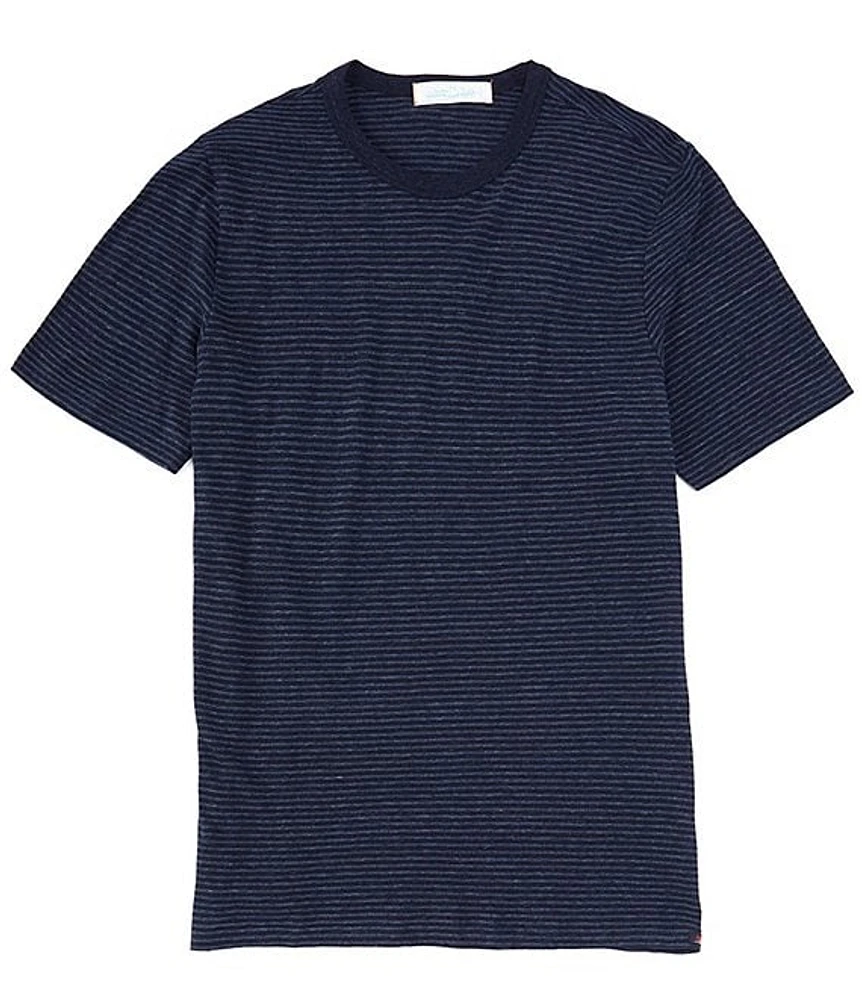 Faherty Vintage Chambray Stripe Short Sleeve T-Shirt