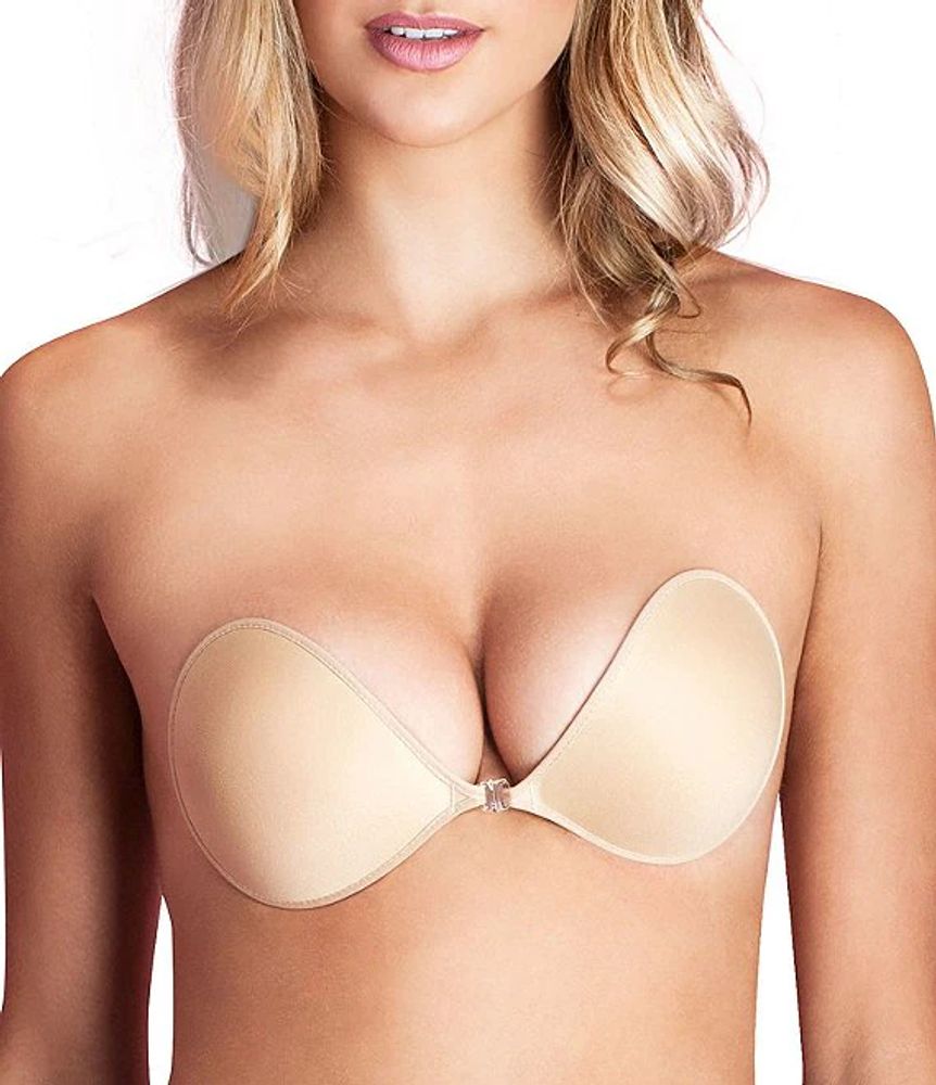 Fashion Forms Women's Backless Strapless Plunge Push Up Bra, Nude