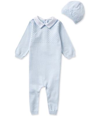 Feltman Brothers Baby Boys Newborn-9 Months Knit Coverall and Hat Set