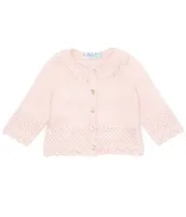 Feltman Brothers Baby Girls Newborn-24 Months Pointelle Ruffle Button Front Sweater