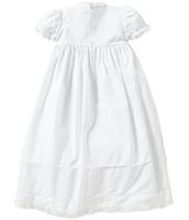 Feltman Brothers Baby Girls Newborn-6 Months Smocked Lace-Trimmed Embroidered Christening Gown and Hat Set