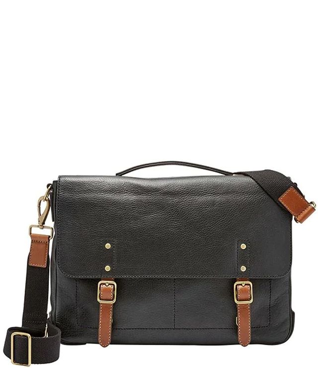 fossil defender leather briefcase