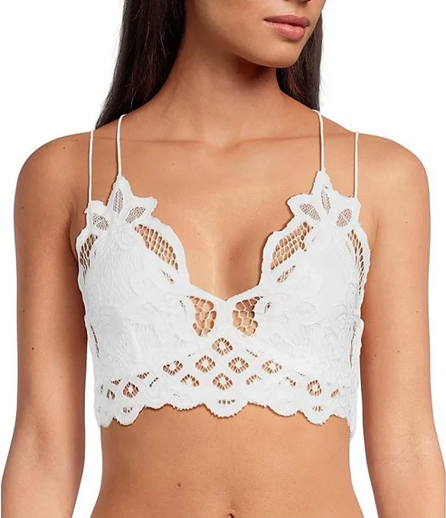 Free People Athena Scalloped Lace Smocked Back Bralette