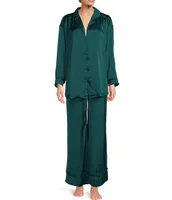 Free People Dreamy Days Solid Lightweight Satin Oversized Pajama Set