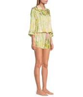 Free People Pillow Talk Floral Printed Button-Front Satin Pajama Set