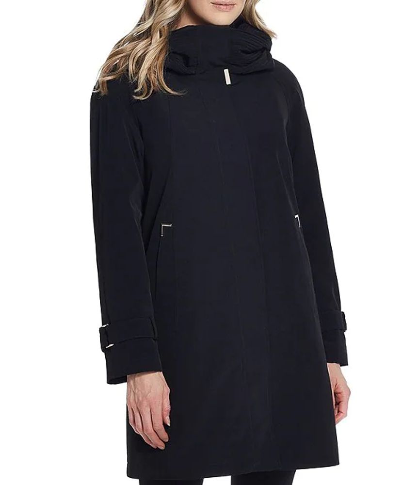 gallery pleated collar raincoat