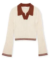 GB Big Girls 7-16 Long Sleeve Polo Sweater