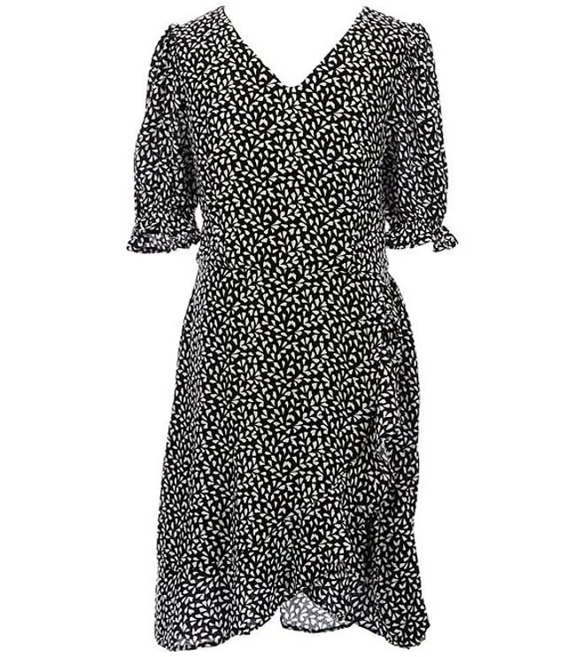 GB Long Blouson Sleeve Sequin Wrap Dress, Dillard's