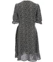 GB Big Girls 7-16 Ruffle-Sleeve Printed Faux-Wrap Dress