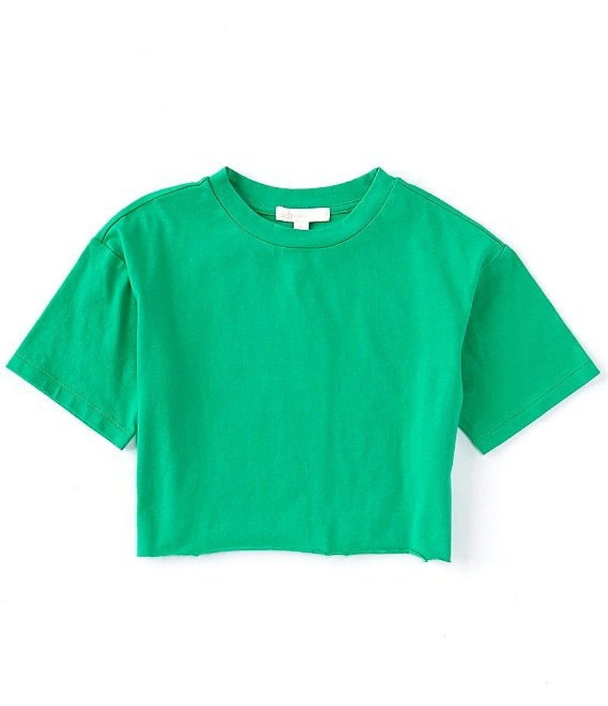 GB Little Girls 2-6X Raw Edge Cropped Boxy Knit T-Shirt