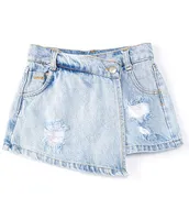 GB Little Girls 2T-6X Distressed Denim Asymmetrical Skort